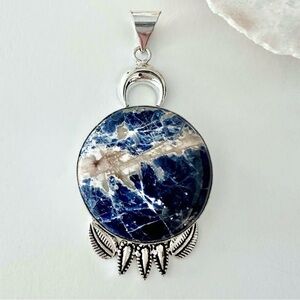 Sodalite Moon Pendant